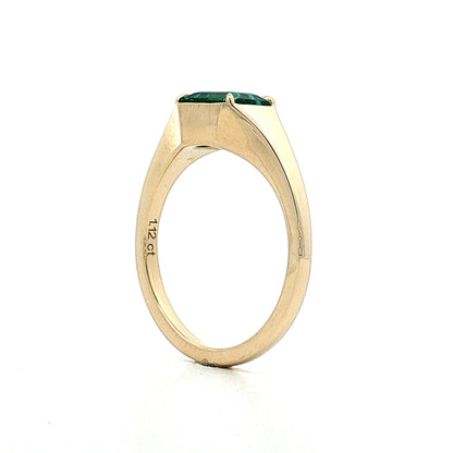 1.12 Emerald Cut Emerald Engagement Ring 14k