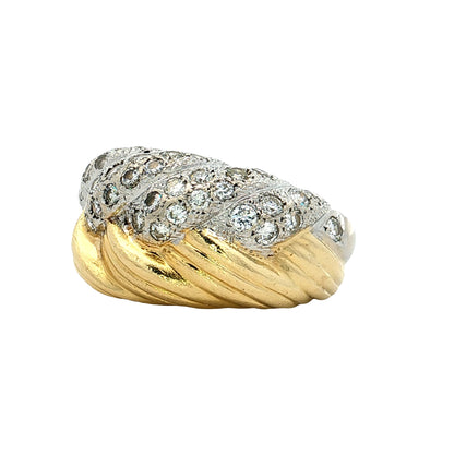 .56 Woven Diamond Cocktail Ring 18k Platinum