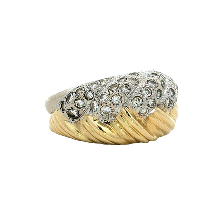 .56 Woven Diamond Cocktail Ring 18k Platinum