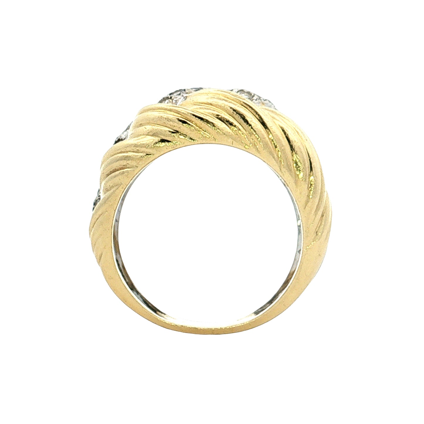.56 Woven Diamond Cocktail Ring 18k Platinum