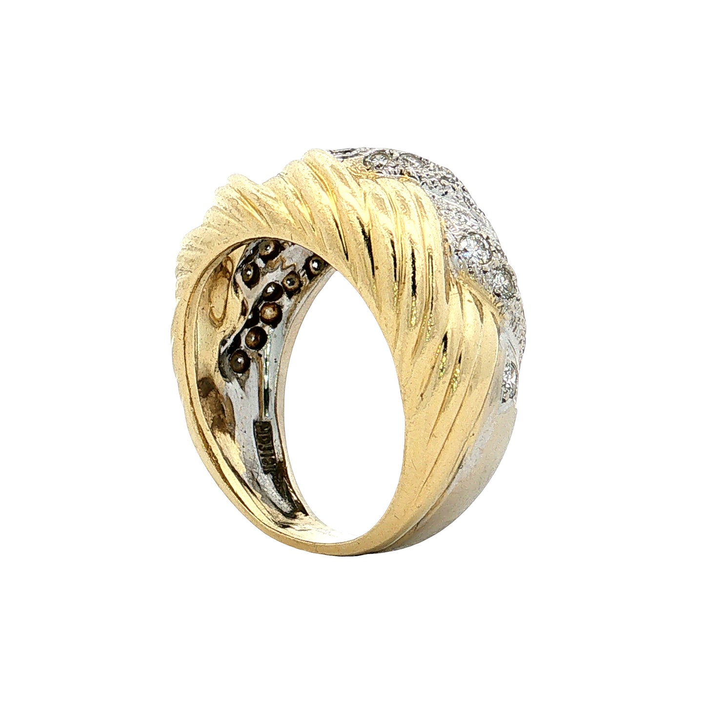 .56 Woven Diamond Cocktail Ring 18k Platinum
