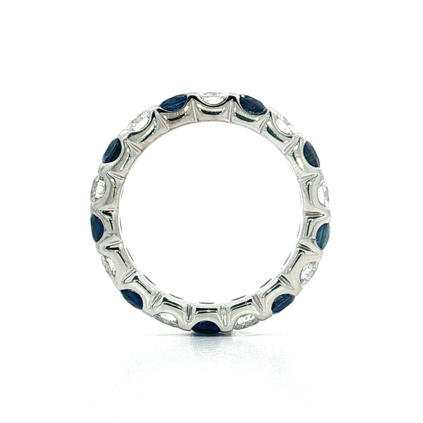Diamond & Sapphire Eternity Band 18k White Gold