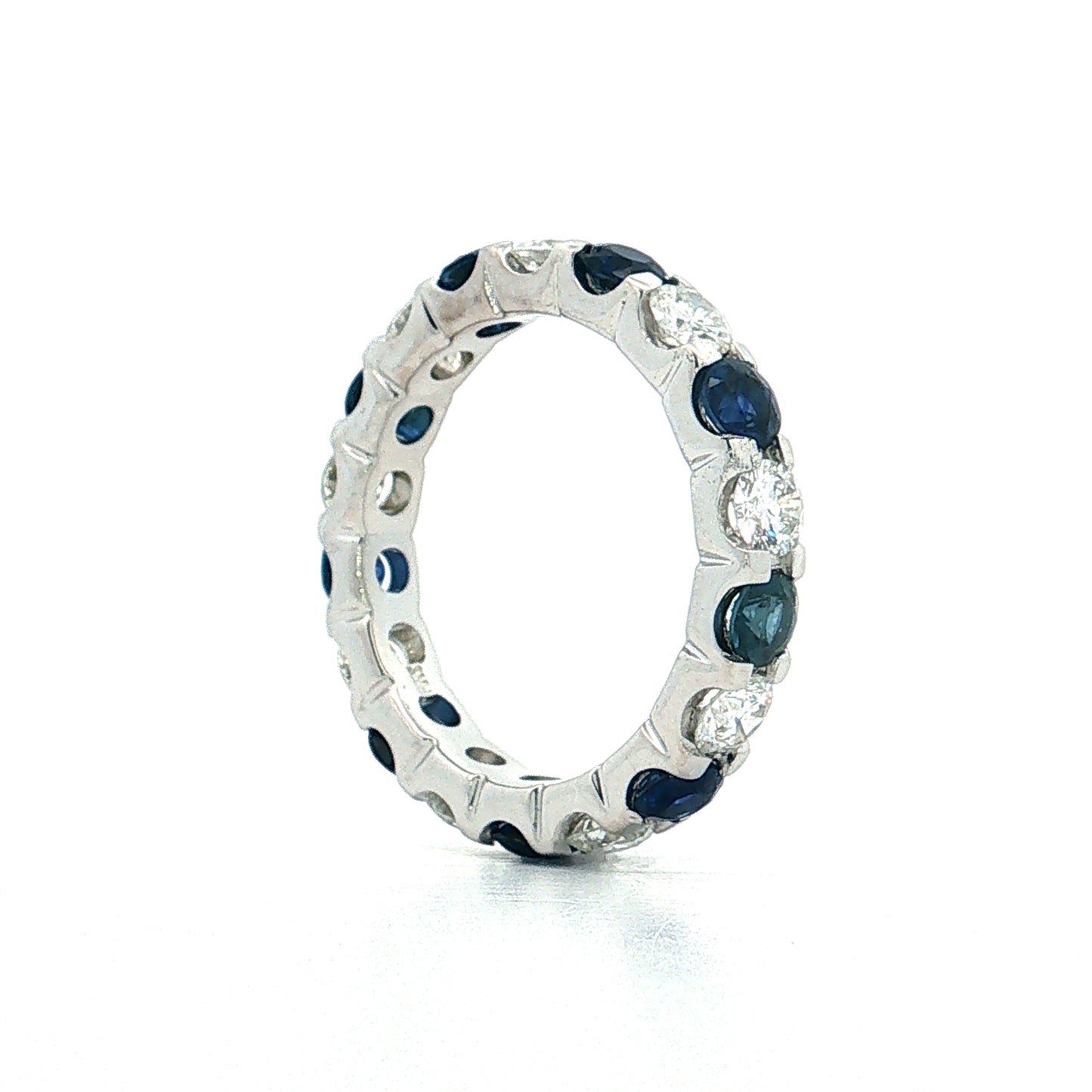 Diamond & Sapphire Eternity Band 18k White Gold