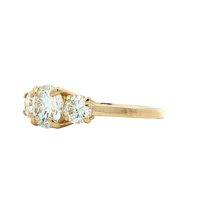 1.07 Three Stone Diamond Engagement Ring 14k