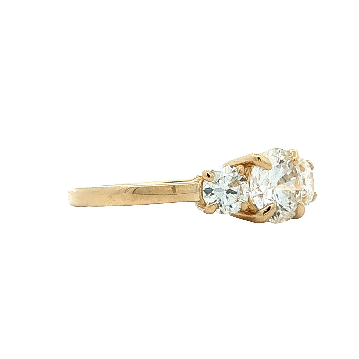 1.07 Three Stone Diamond Engagement Ring 14k