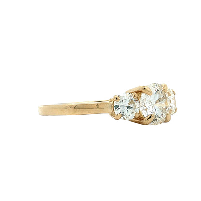 1.07 Three Stone Diamond Engagement Ring 14k