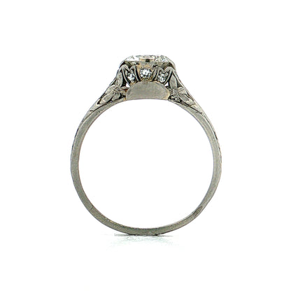 1.00 Art Deco Diamond Engagement Ring Platinum