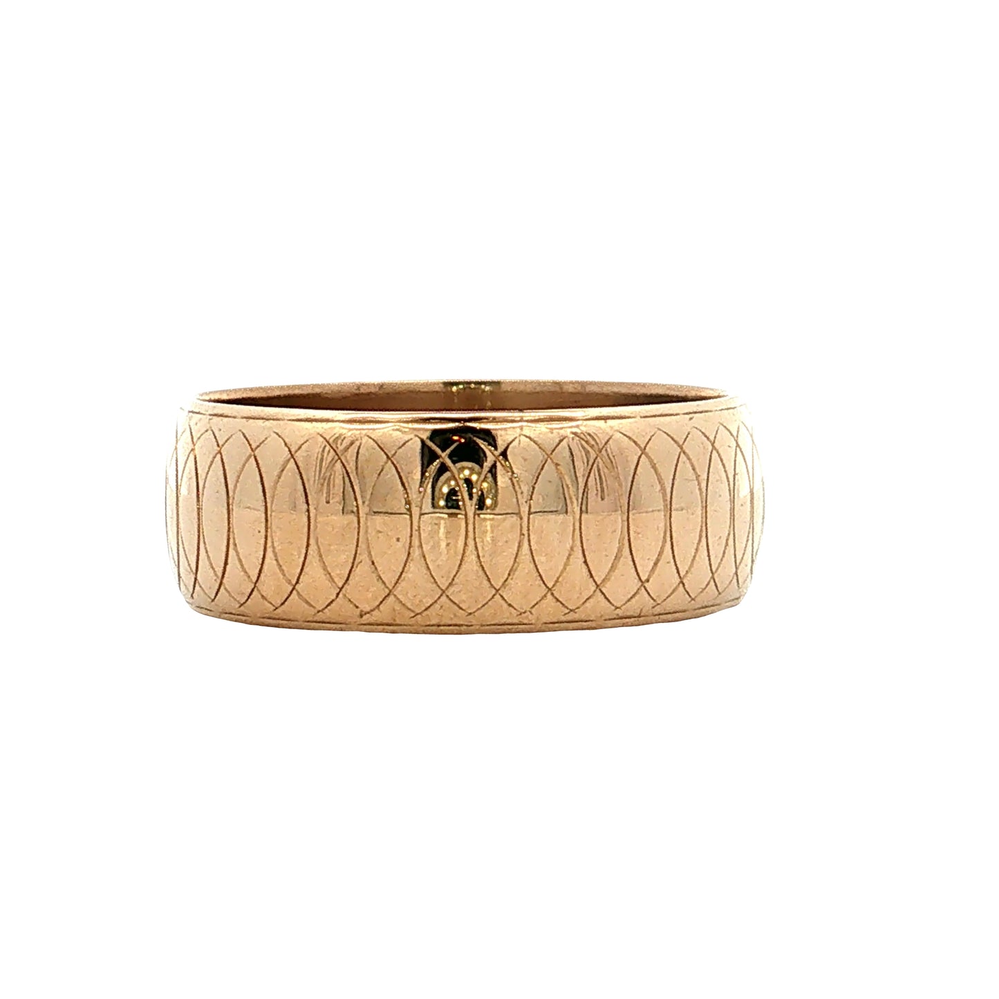 Vintage 1950s Engraved Men's Wedding Band 14k