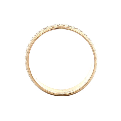 Vintage 1950s Engraved Men's Wedding Band 14k