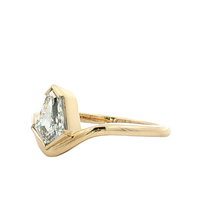 1.01 Kite Diamond Engagement Ring 14k Yellow Gold