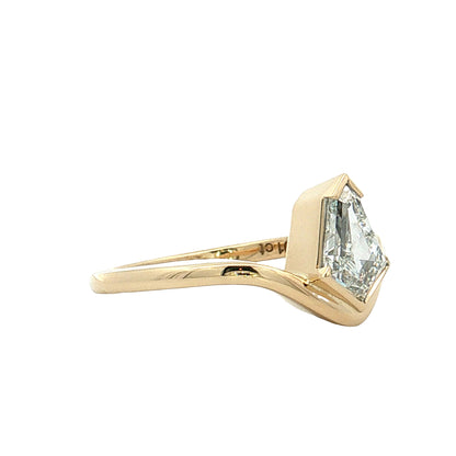 1.01 Kite Diamond Engagement Ring 14k Yellow Gold