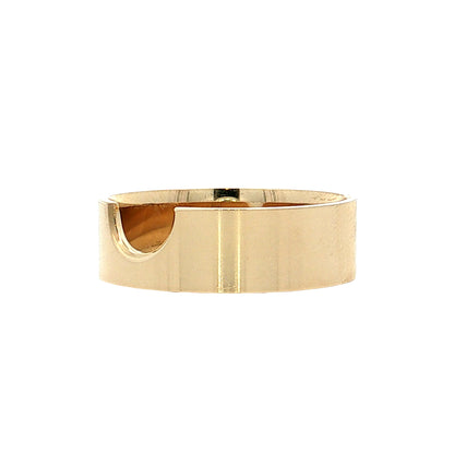 Contoured Stacking Wedding Band 14k Yellow Gold