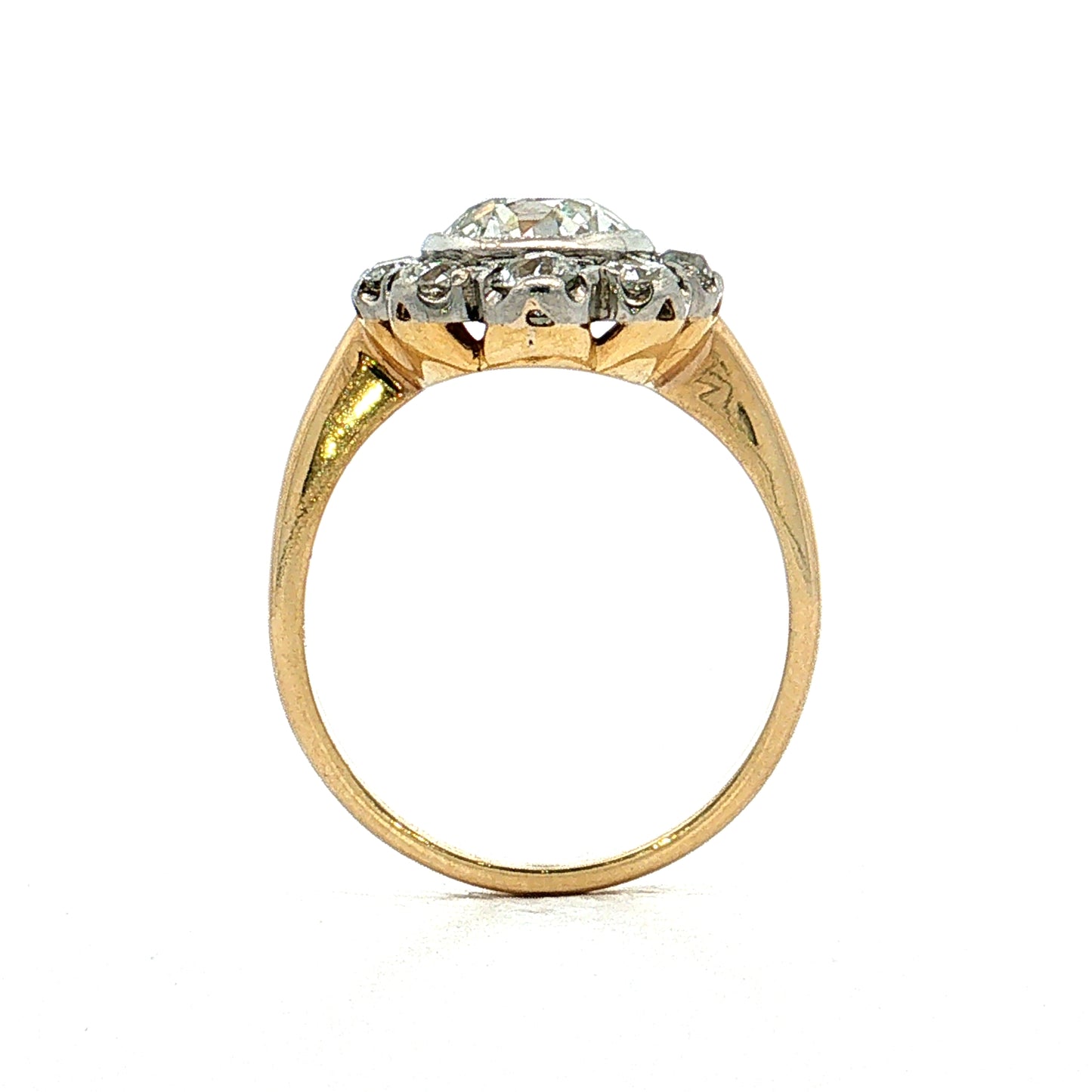 1.64 GIA Diamond Halo Engagement Ring 18k Platinum