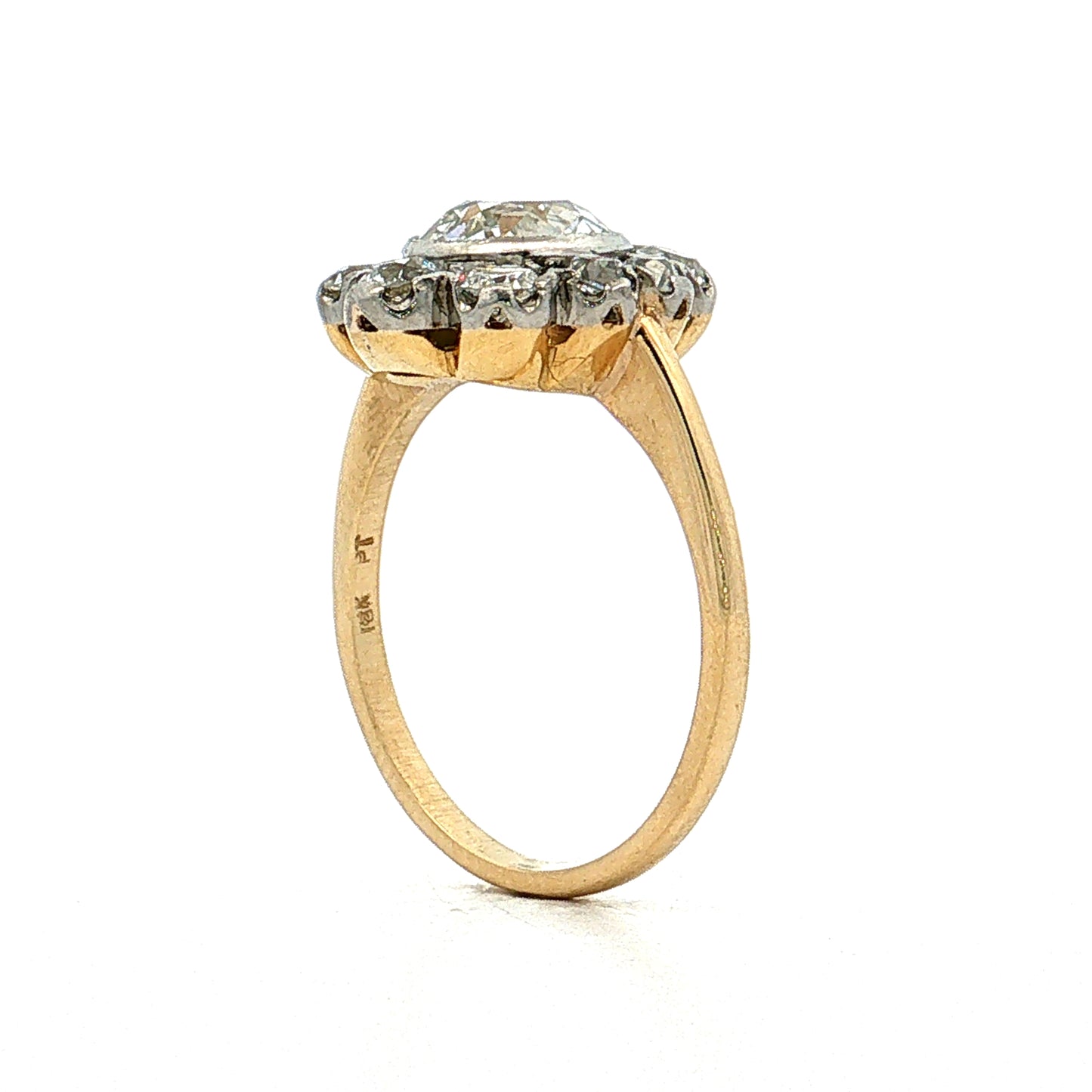 1.64 GIA Diamond Halo Engagement Ring 18k Platinum