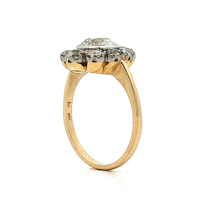 1.64 GIA Diamond Halo Engagement Ring 18k Platinum