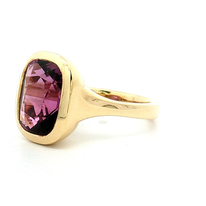 7.59 Cushion Sapphire Engagement Ring 18k Yellow Gold