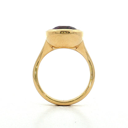 7.59 Cushion Sapphire Engagement Ring 18k Yellow Gold
