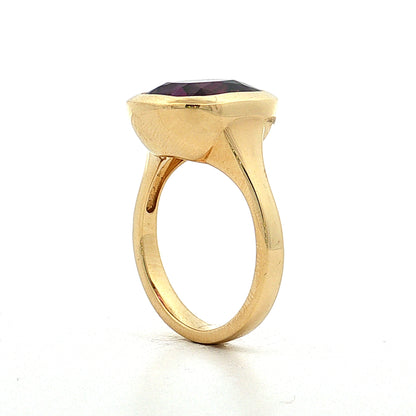 7.59 Cushion Sapphire Engagement Ring 18k Yellow Gold