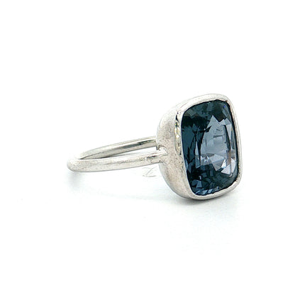 4.12 Cushion Blue Spinel Solitaire Ring Platinum