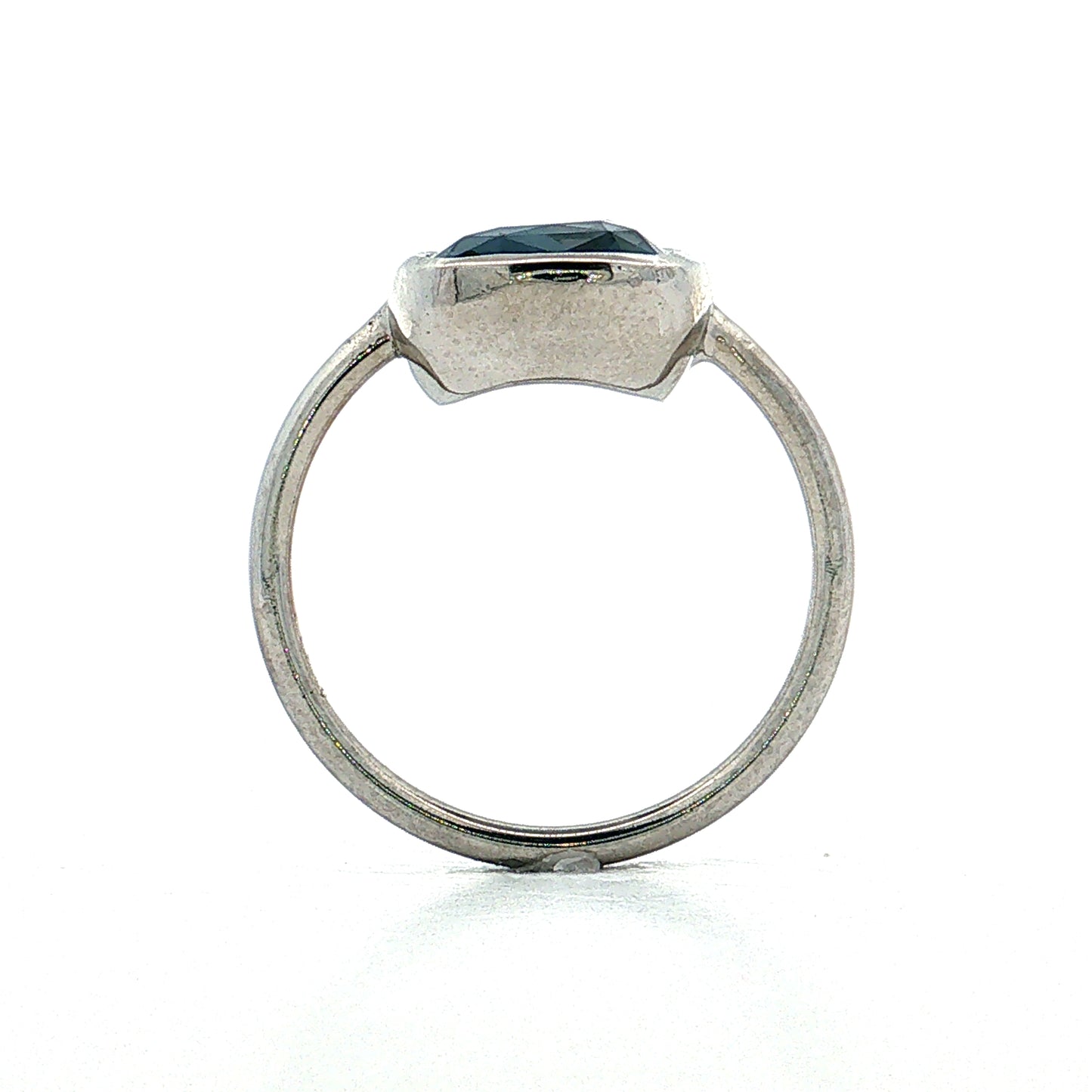 4.12 Cushion Blue Spinel Solitaire Ring Platinum