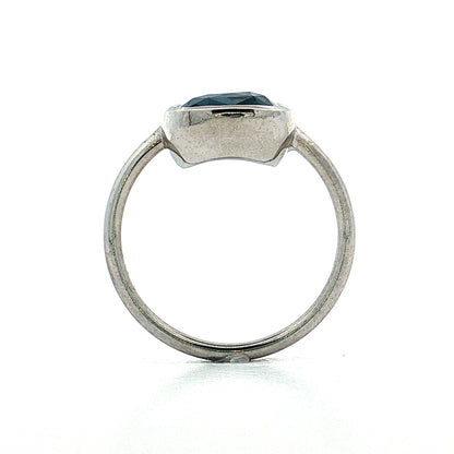 4.12 Cushion Blue Spinel Solitaire Ring Platinum