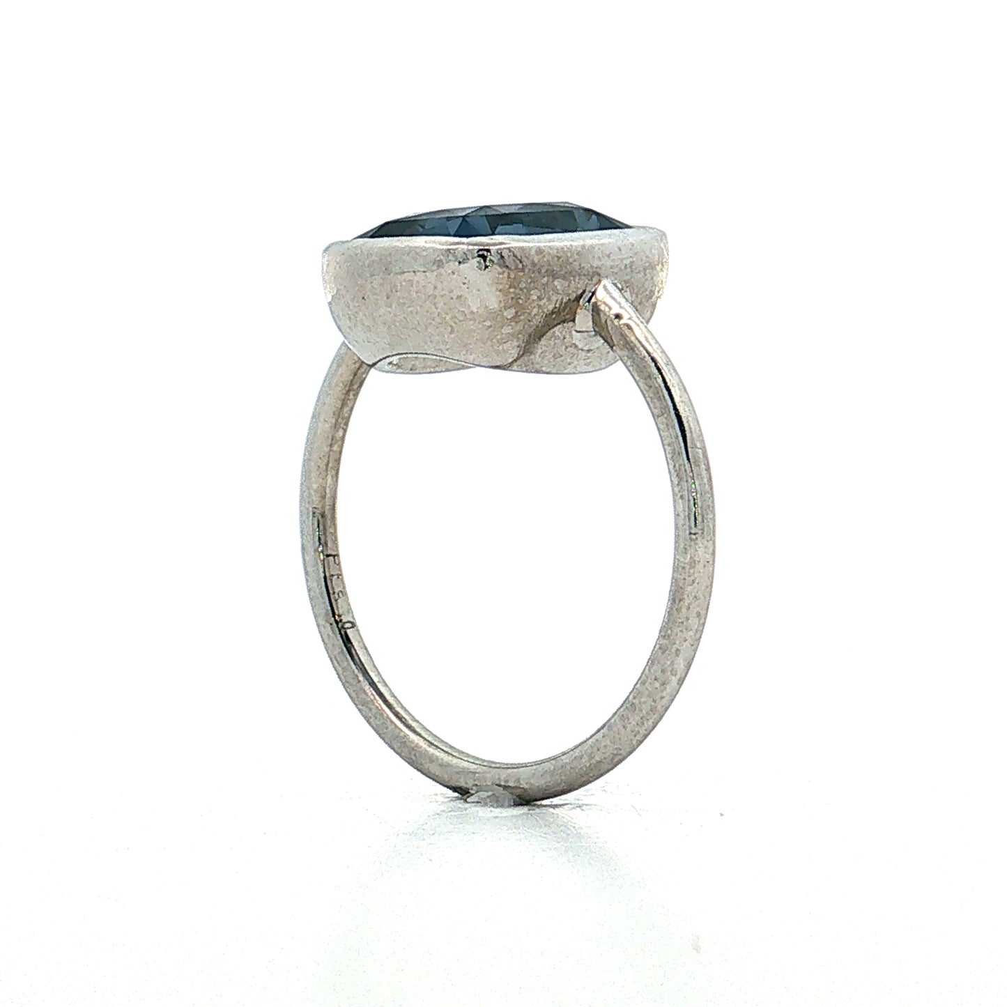 4.12 Cushion Blue Spinel Solitaire Ring Platinum