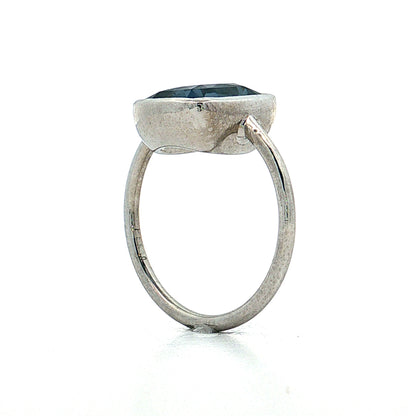 4.12 Cushion Blue Spinel Solitaire Ring Platinum