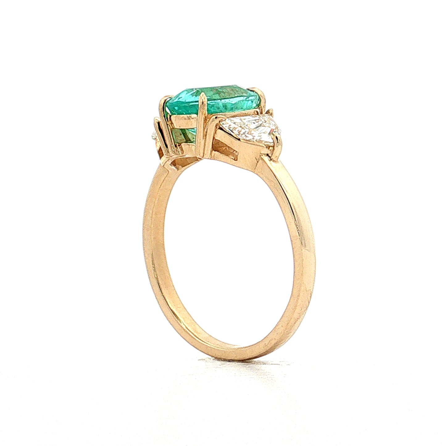 2.02 Paraiba Tourmaline Three Stone Engagement Ring 14k