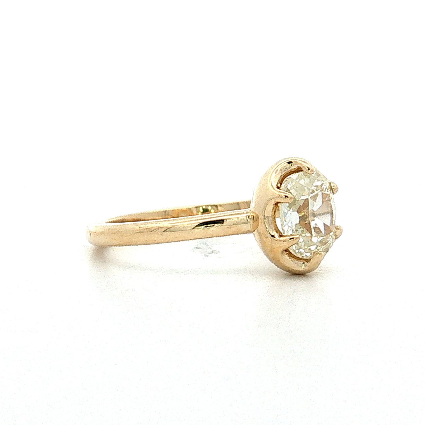 1.53 Old Mine Cushion Diamond Engagement Ring 14k