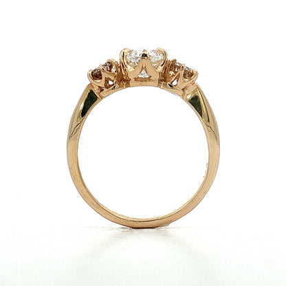 1.17 Oval Diamond Three Stone Engagement Ring 14k
