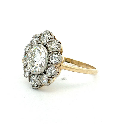 1.75 Old European Diamond Engagement Ring Platinum & 18k