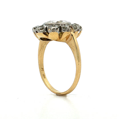 1.75 Old European Diamond Engagement Ring Platinum & 18k