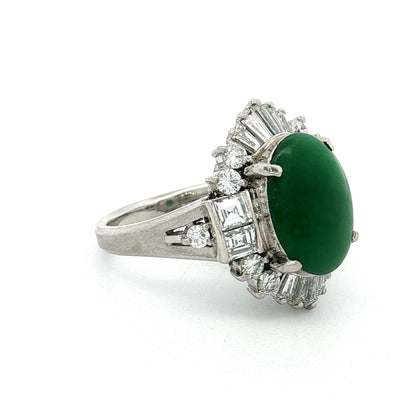 3.77 Jadeite & Diamond Ballerina Ring Platinum