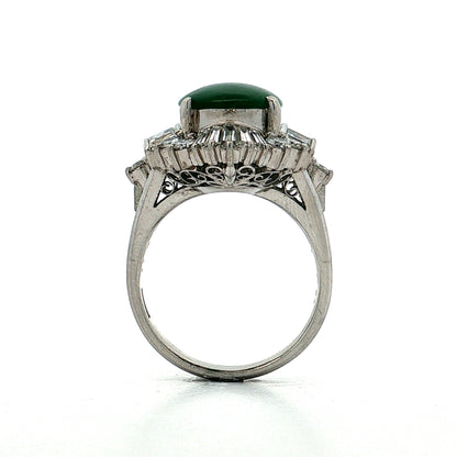 3.77 Jadeite & Diamond Ballerina Ring Platinum