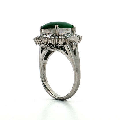 3.77 Jadeite & Diamond Ballerina Ring Platinum