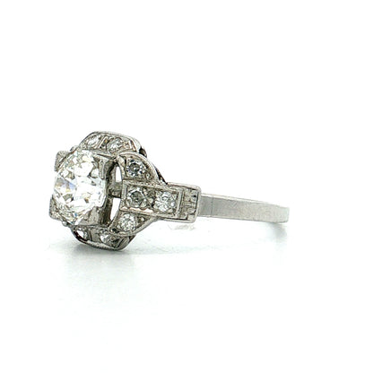 1.04 Art Deco Diamond Engagement Ring Platinum