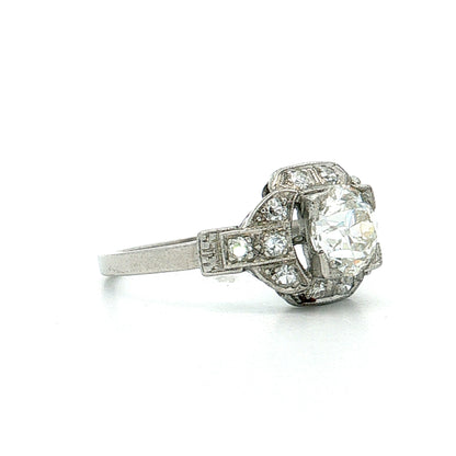 1.04 Art Deco Diamond Engagement Ring Platinum