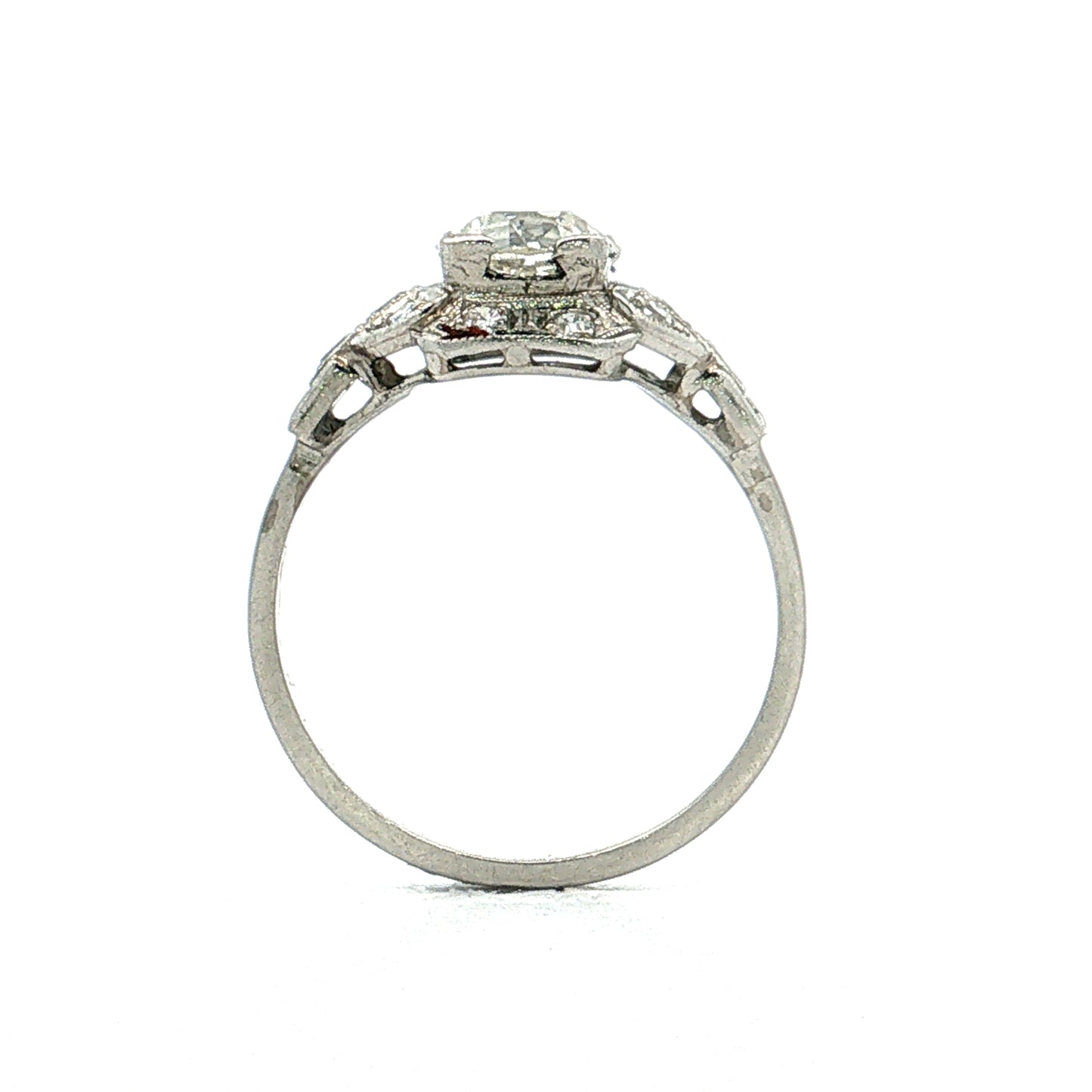 1.04 Art Deco Diamond Engagement Ring Platinum