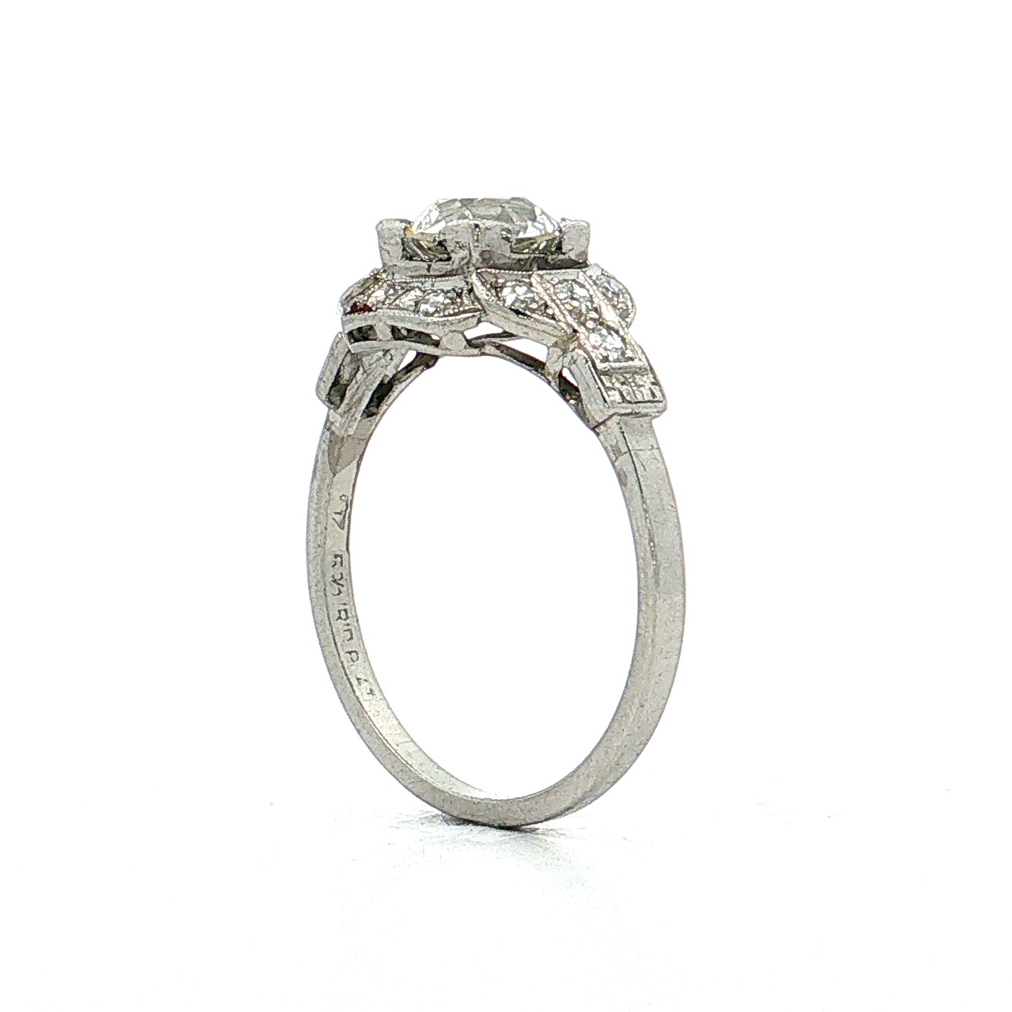 1.04 Art Deco Diamond Engagement Ring Platinum