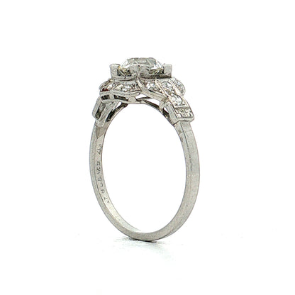 1.04 Art Deco Diamond Engagement Ring Platinum