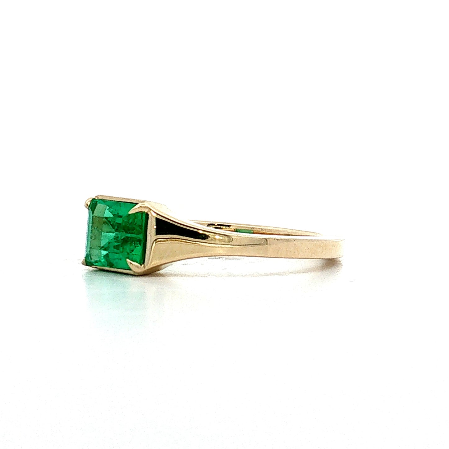 .76 Emerald Cut Emerald Engagement Ring 14k