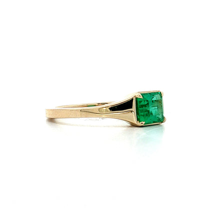.76 Emerald Cut Emerald Engagement Ring 14k