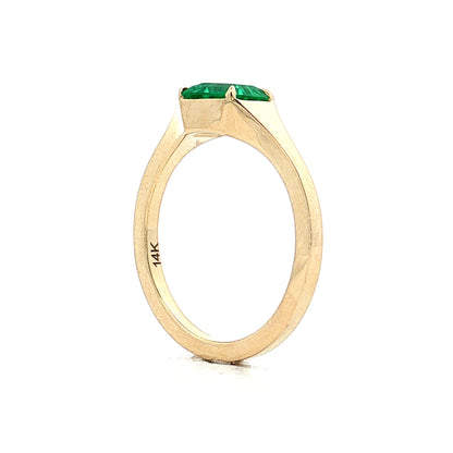 .76 Emerald Cut Emerald Engagement Ring 14k
