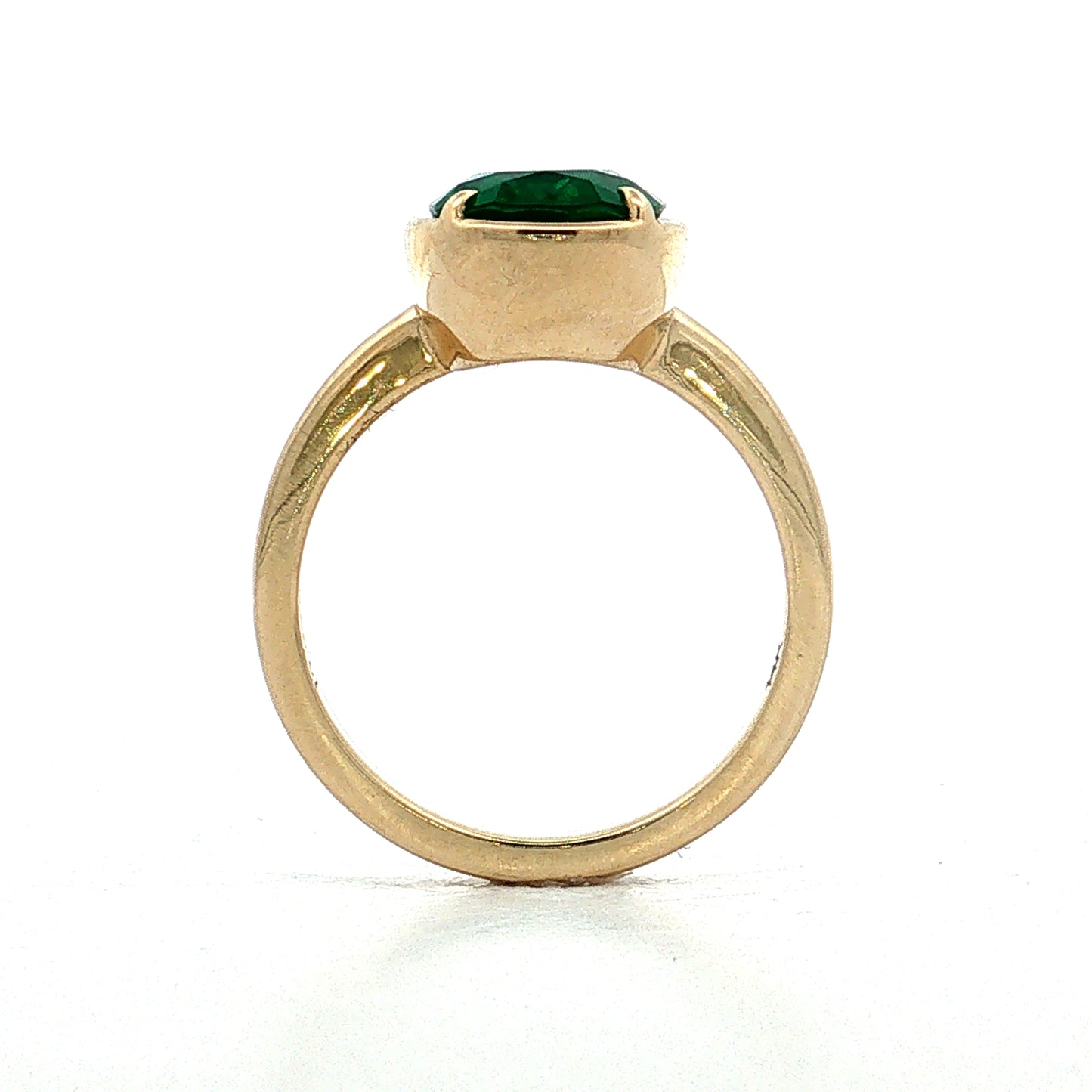 3.55 Cushion Emerald Engagement Ring 14k Yellow Gold