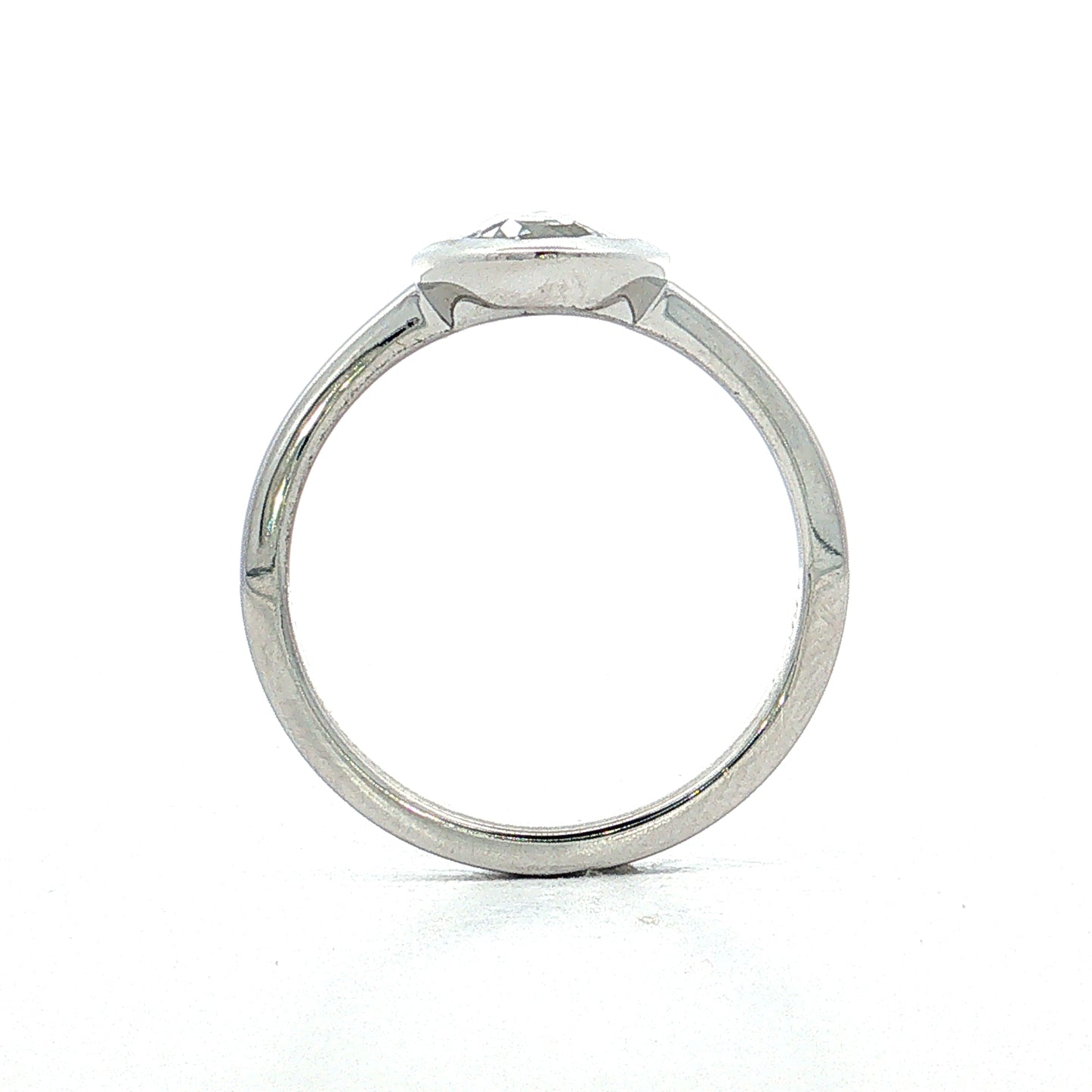 1.55 Oval Rose Cut Diamond Engagement Ring 14k White Gold