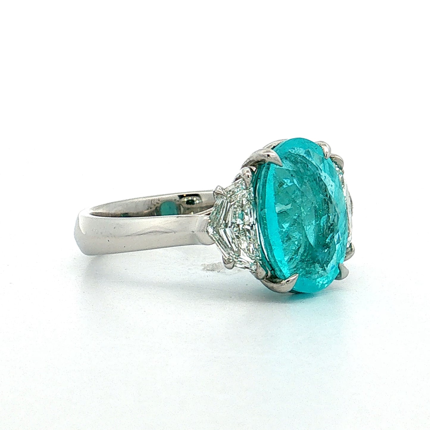 4.24 Paraiba Tourmaline & Diamond Ring Platinum