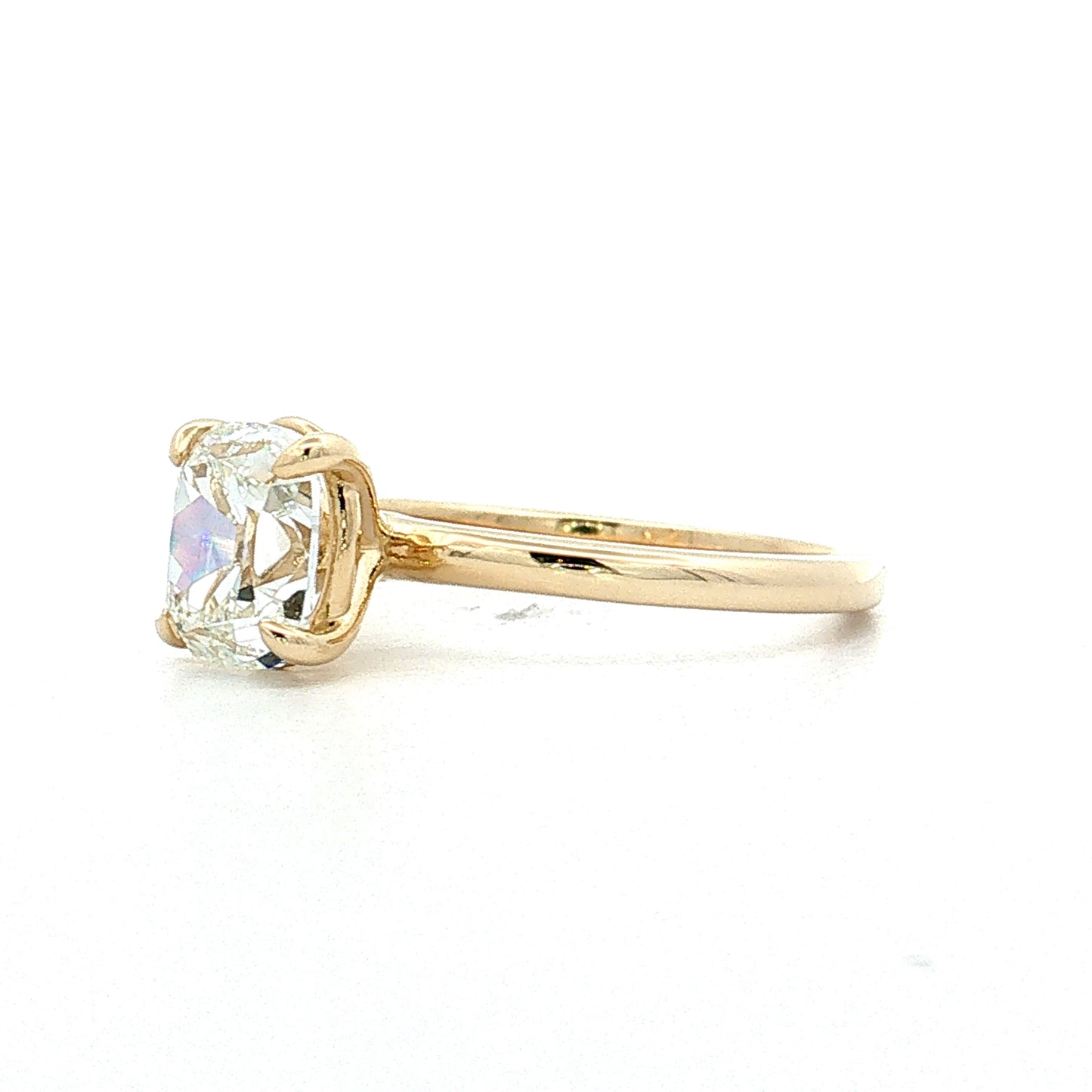 1.71 Old Mine Cushion Diamond Engagement Ring 14k