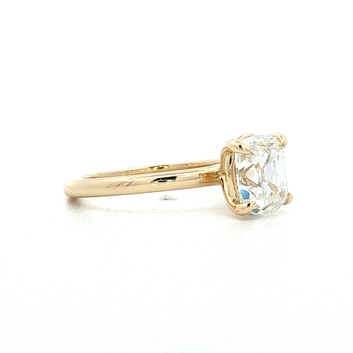 1.71 Old Mine Cushion Diamond Engagement Ring 14k