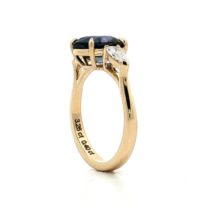 3.26 Color Change Sapphire Engagement Ring 14k