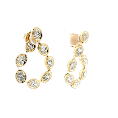 8.08 Oval Diamond Convertible Drop Earrings 18k
